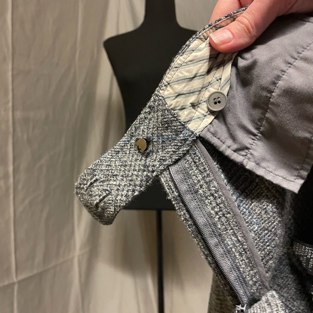 DKNY Women's Gray and Blue Wool Trousers - Picture 7 of 8